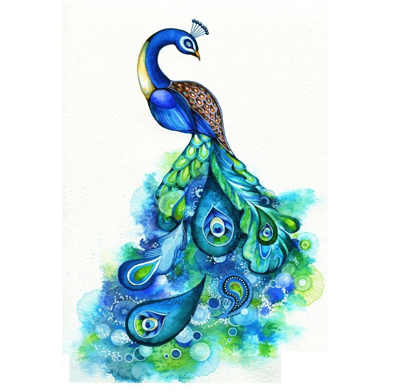 abstract peacock art