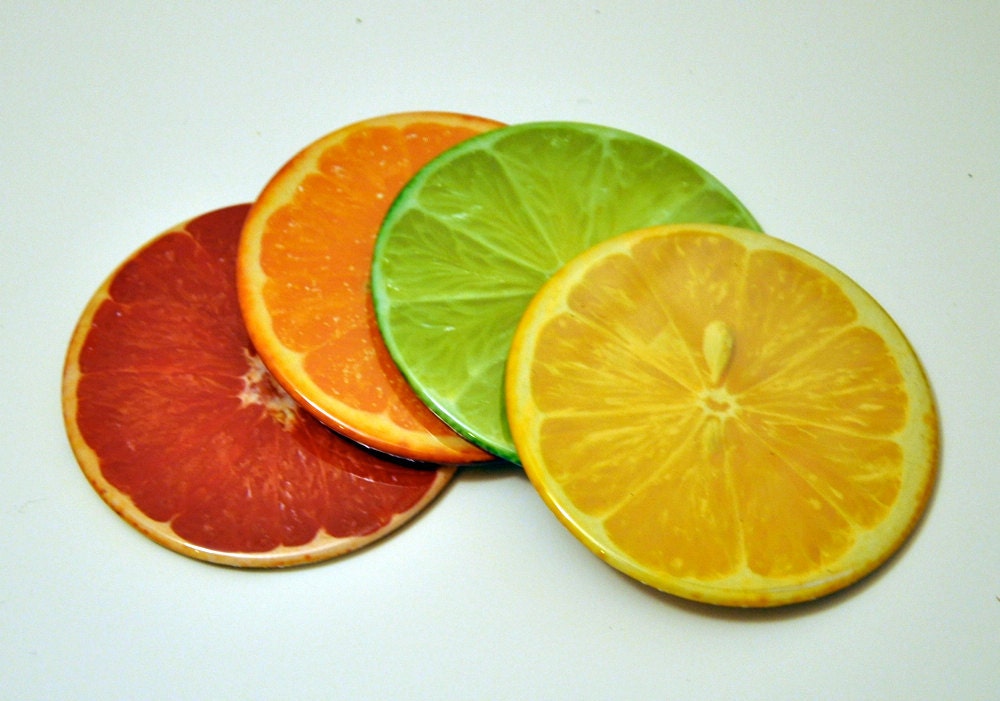 Citrus Photo 3.5 inch Coasters - Set of 4
