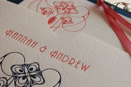 Letterpress Wedding Invitations - LETTERPRESS - Love Nouveau - 100 sets by Invited Ink