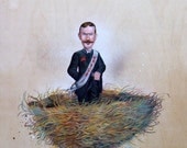 Original Pop Surrealist Painting - Unknown Politician - Mr. Hooper Art