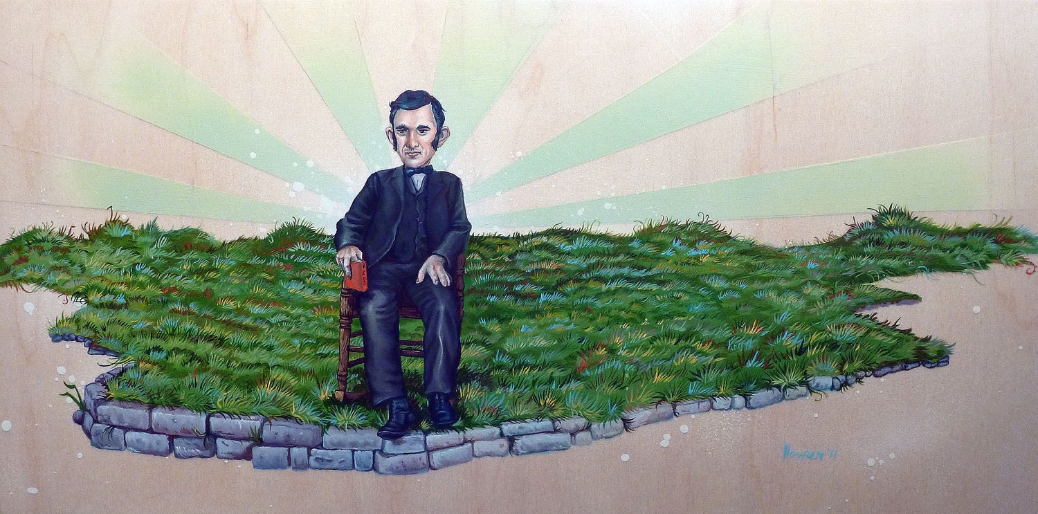 Original Surrealist Art - Sitting Still (Unknown Subject) -Original Mr. Hooper Pop Art Painting
