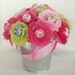 spring summer Tissue Paper Flowers Personalized Party Favor Lollipop Sucker Flower honeysuckle hot pink light pink and lime green Preppy
