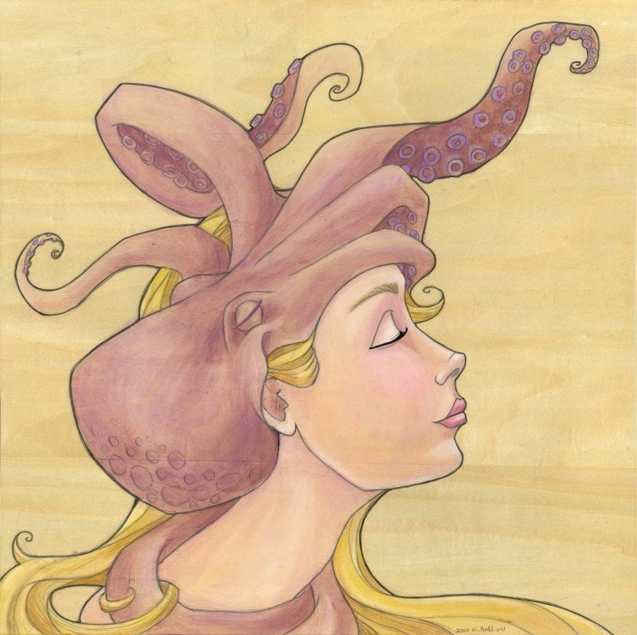 The Octopus and Mermaid Series 11 Original Painting