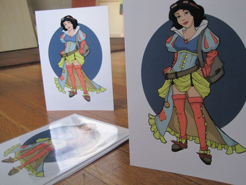 Steampunk Snow White Notecard