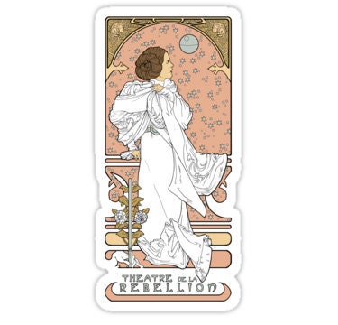 individual die cut Leia Nouveau sticker