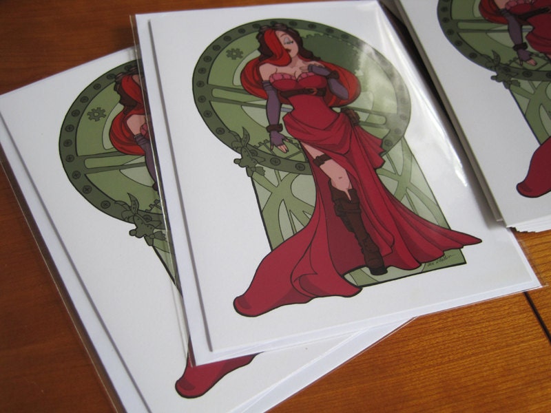 Steampunk Jessica Nouveau Notecard
