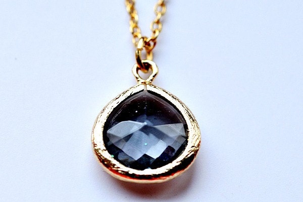 Charcoal Gray Quartz Necklace - sale
