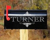 Turner Mailbox Name Decal (Address, Custom, Vinyl, Mailbox, Outdoor, Decal, Monogram, Vinyl Vineyard, Vinylvineyard, housewarming, gift)