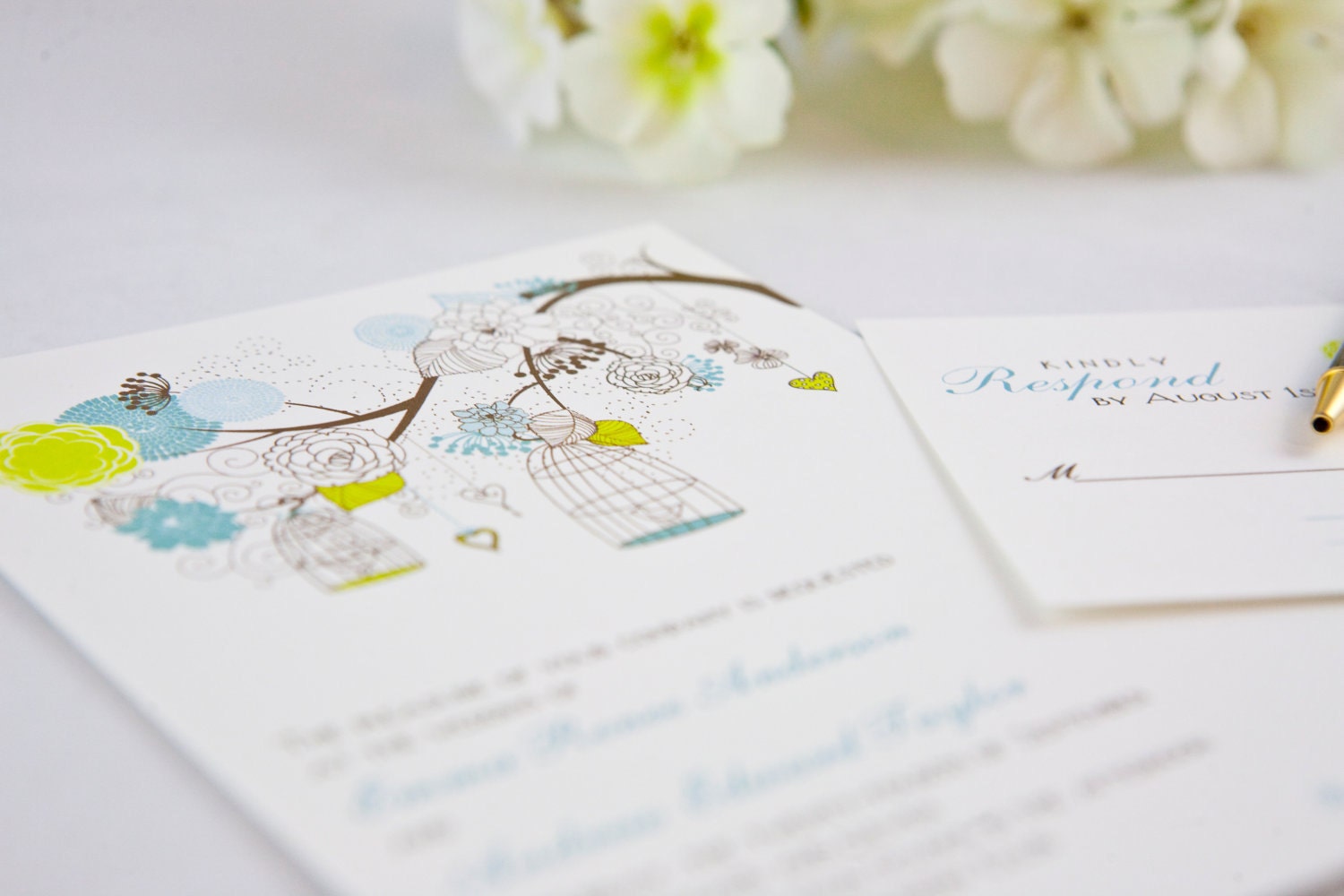 Floral Wedding Invitations - Unique, Rustic Charm Theme