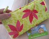 3in1 Organizer Clutch Purse (Pretty Flowers in Lime)