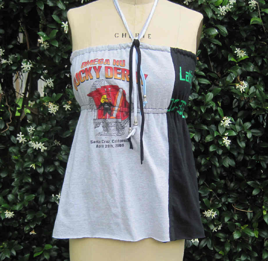 Eco Conscious TubeTop Halter Top size 36 Recycled tshirts