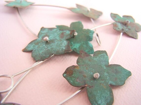 Hydrangea Necklace - Verdigris Patina