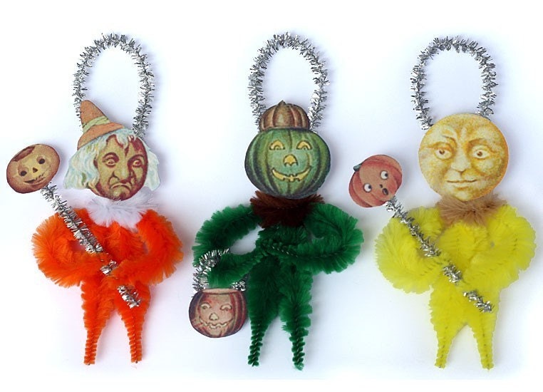 Halloween Decoration - Halloween Primitive Chenille Ornaments