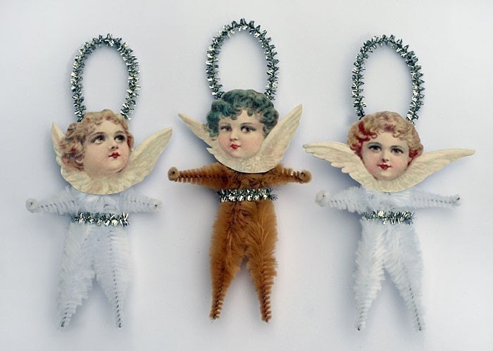 Victorian Christmas Angel Chenille Ornaments