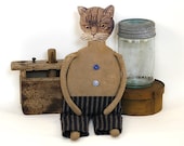 Handmade Primitive Cat Doll - Rustic Farmhouse Folk Art - Ready to Ship