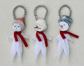 Snowman Christmas Ornaments - Handmade Holiday Ornaments - Under 25 Chenille Ornaments