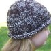 Hand knit wool hat for men women and teens in chocolate brown warm winter fashion accessory