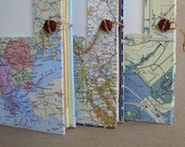 Versatile Travel Journal with Map Handmade for Artists, Collectors and Writers Made to Order for You