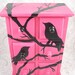 Hot Pink Black Bird Stash Jewelry Box