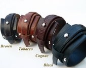 It's a Wrap Leather Cuff - Three Sizes, Adjustable, and Unisex- Choice of Color Leather