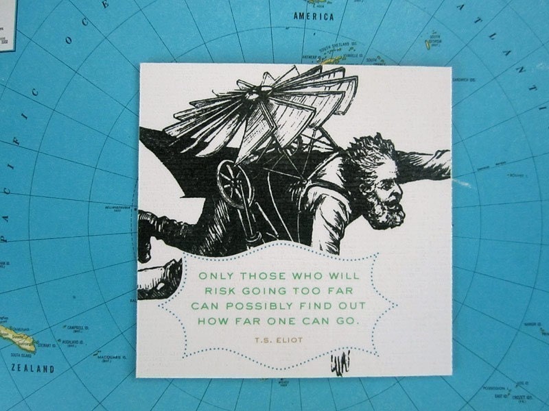 T.S. Eliot Quote Adventure Inspired Motivational Magnet great for home, office or gift