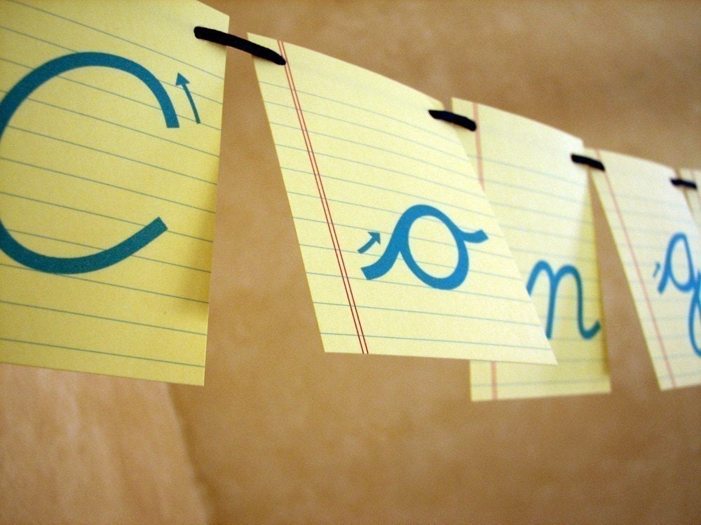 Old School Mini Paper Garland - Choose Wording