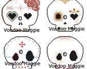 Sugar Skulls cross stitch pattern - all four