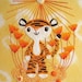 Little Tiger's Orangey Celebration, Cute and original hand embroidery pattern design PDF no shipping fee