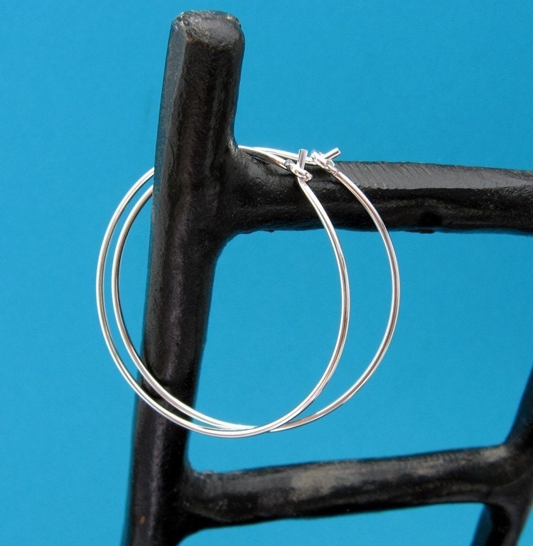 simple silver hoops  XL, 18ga, 1.5 inch