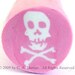 RAW Pirate Skull on Pink Polymer Clay Cane