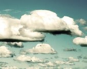 cloud photography, clouds picture, nursery wall art, cloud art, art for boys nursery, white, teal wall art - Sky Travelers, 8x10