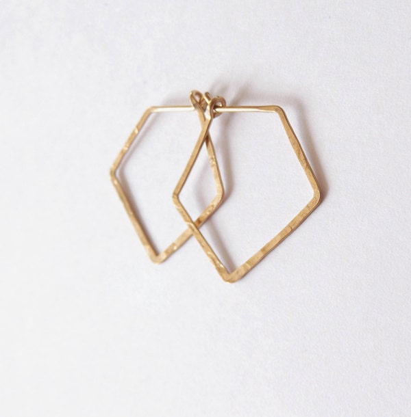 RESERVED FOR STEPHANIE no. 489 - brass diamond hoops