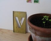 Letter V Brass Stencil