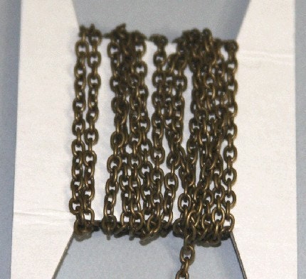 32ft of antiqued bronze over steel cable chain 4X3mm