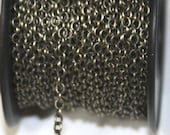 32 ft spool of antiqued brass round cable chain 2.2mm - solder chain