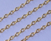 Gold Plated chain  round open links cable chain - 2.5X4mm - 10ft