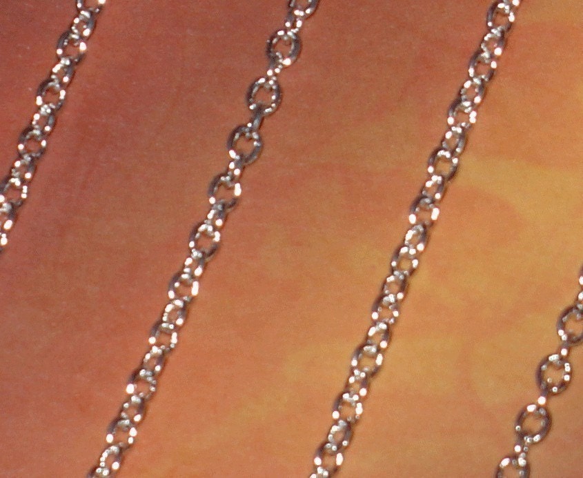 32 ft of Silver plated brass cable chain 2.2mm