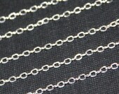 32ft spool of Silver plated Brass flat Cable chain 2.2mm