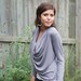 Wraparound cardigan with draped neckline in eco friendly bamboo jersey