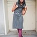 Sleeveless dress with oversized cowl in gray - fall fashion women's clothing - custom made