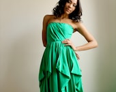 Charline -Emerald Green silk gown --Sample Sale