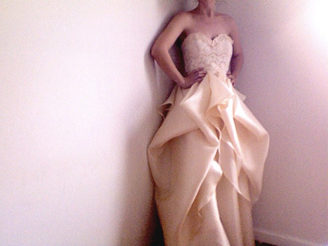 Super Sample Sale--One of a kind Silk and Lace Wedding Gown