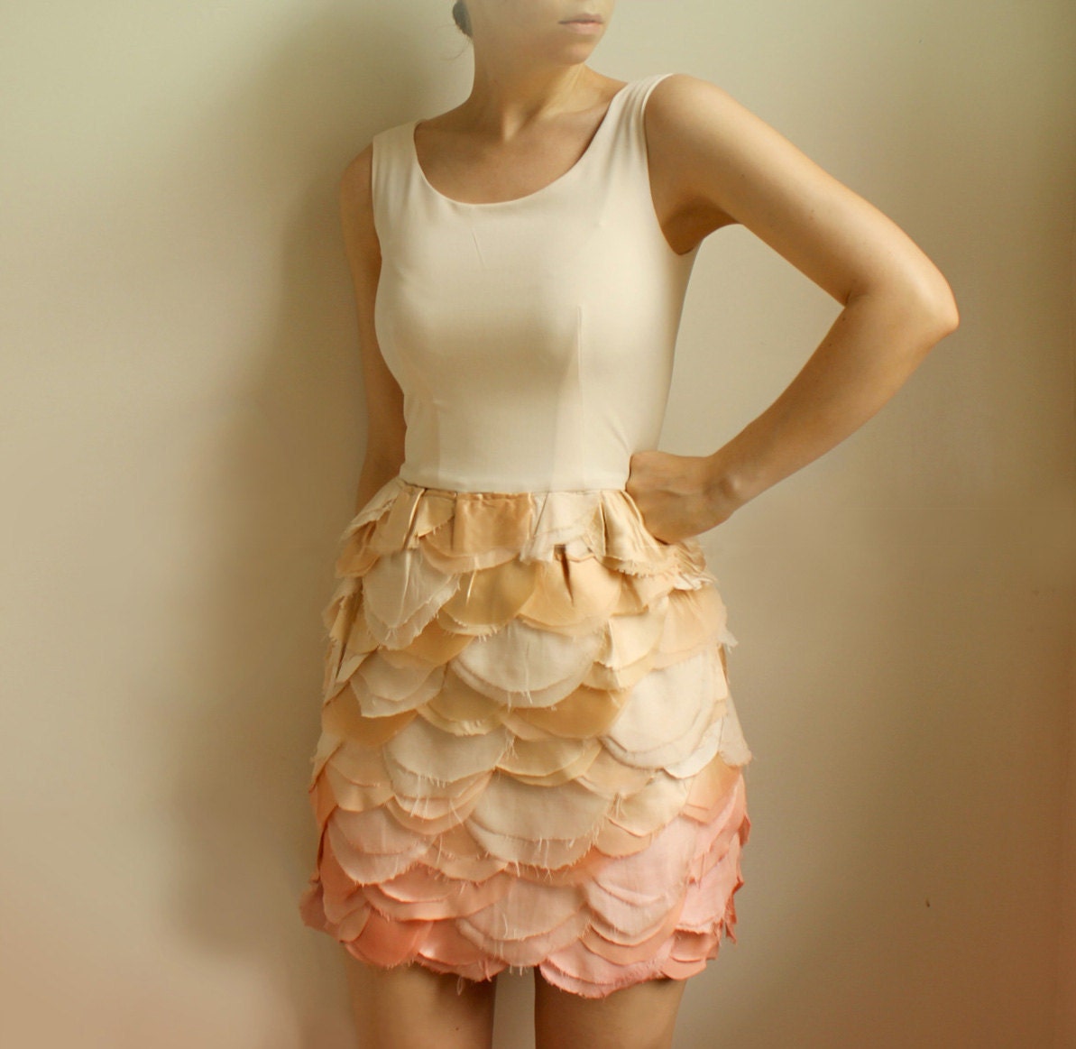 Dallyce- Petal cocktail summer dress Made from Recycled Materials