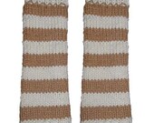 Brown and White Striped Organic Cotton Leggies