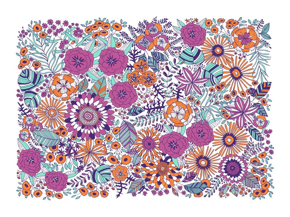 Flowers - limited edition screen print 18 x 24