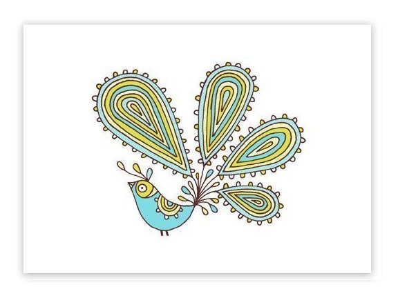 Zippy-limited edition screen print -Exotic Bird Series 5x7