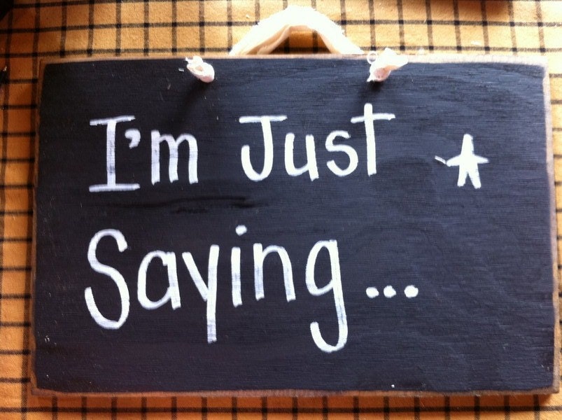 I'm just saying sign funny popular quote