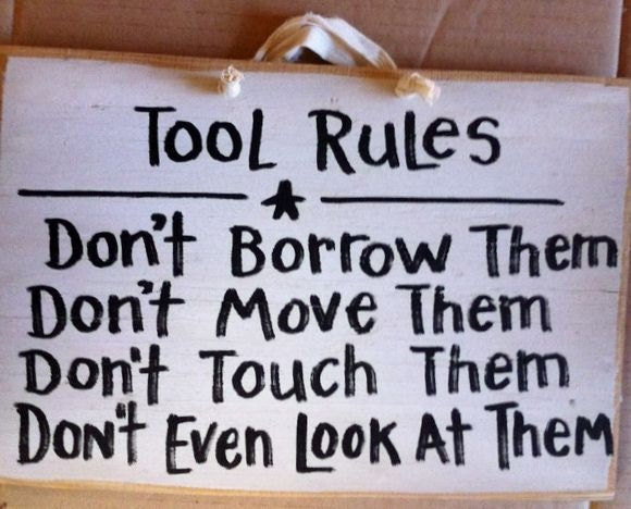 Tool Rules sign great gift for DAD or the man in your life funny