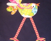 Little Chick Navy/Pink Short Sleeve Ringer Dress with Lettuce Hem