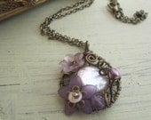 Petite Garden Wire Wrap Necklace Lavender